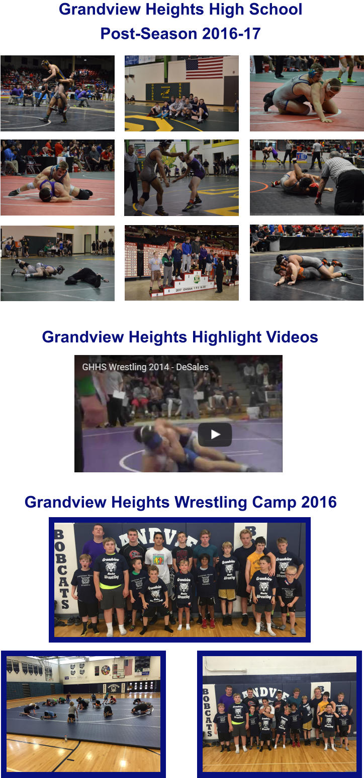 Grandview Heights Wrestling Camp 2016 Grandview Heights Highlight Videos Grandview Heights High School Post-Season 2016-17